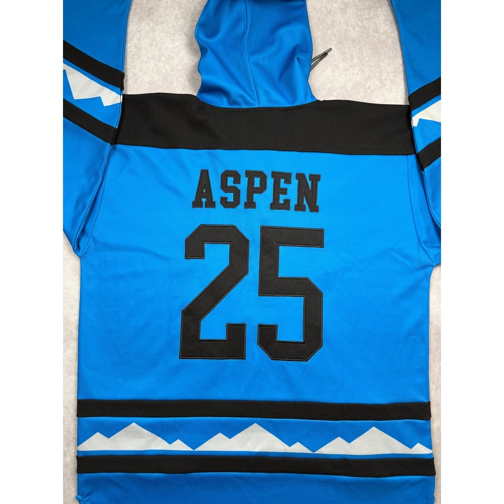 X Games Aspen 2025 Hooded Hockey Jersey Blue Black Lace Up Men M Embroidered - Picture 12 of 16